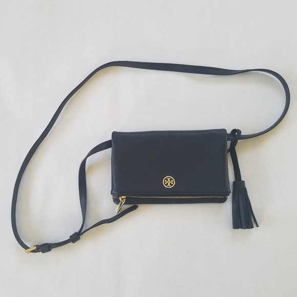 Tory Burch Handbags - Tory Burch pebbled leather fold over crossbody bag